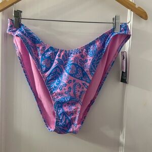 Pink & Blue Paisley Print Bikini Bottom Junior Large Size 12-14 Wild Fable